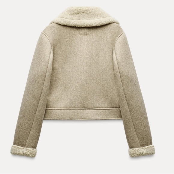 Zara Beige Shearling Jacket - Picture 5 of 5